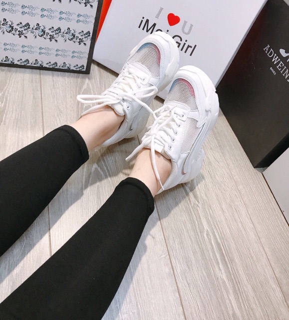 Giày thể thao sneaker Balen đế độn trong màu trắng siêu xịn hàng fullbox có hộp