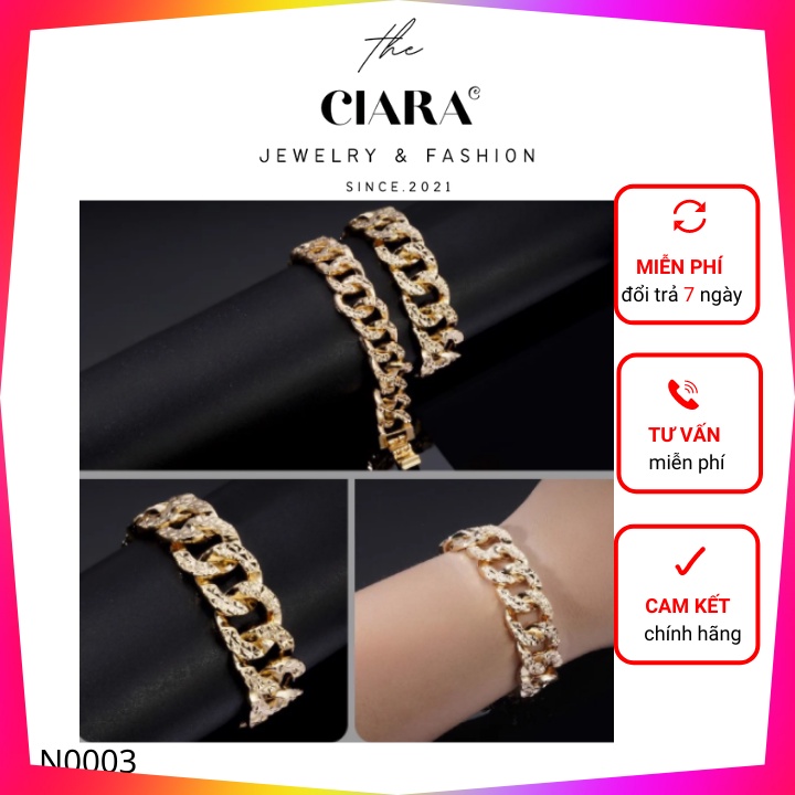 Lắc Tay Nam ⚡𝐒𝐈𝐄̂𝐔 𝐒𝐀𝐍𝐆⚡Lắc Nam Mạ Vàng 18k Cao Cấp CIARA - LN0003