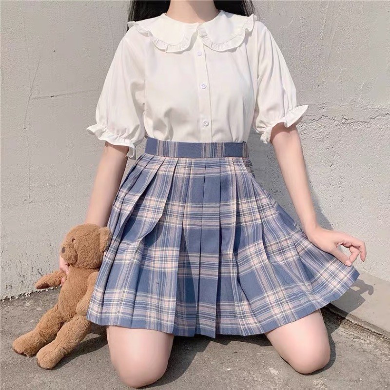 [có sẵn] Áo sơmi blouse JK Lolita tay bồng cổ sen