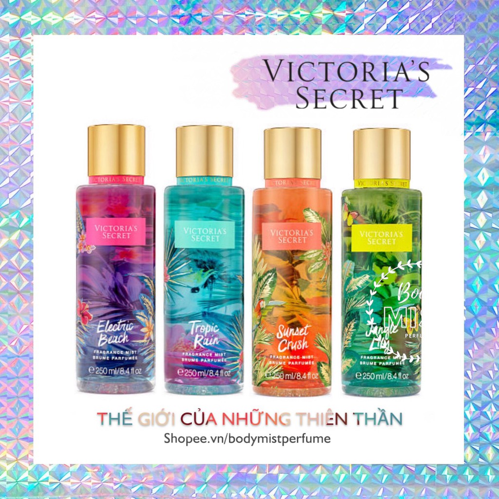 𝗕𝗢𝗗𝗬𝗠𝗜𝗦𝗧⚜️ Mẫu thử xịt thơm Body Mist Victoria's Secret Sunset Sumer Tropic Rain 250ml