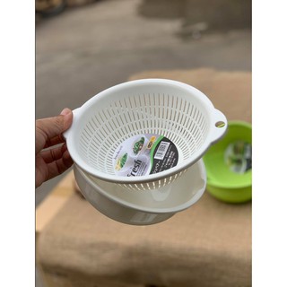 Bộ rổ, chậu nhỏ 1.1l sanada của nhật - màu trắng