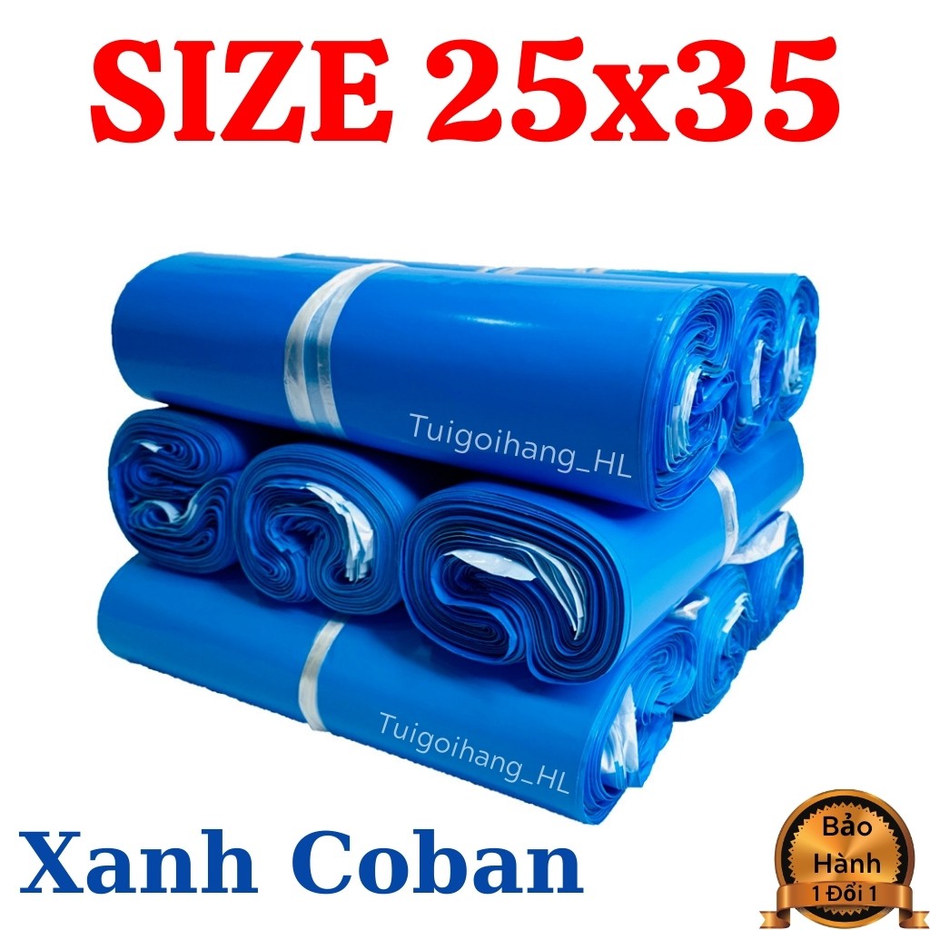 Túi Gói Hàng Xanh Coban In Chữ Thank You Size 25x35 Cao Cấp