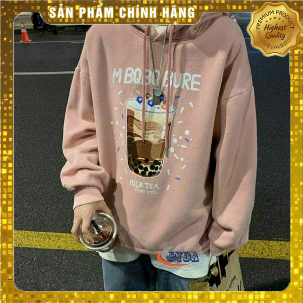 [Hàng Auth] Áo Hoodie Unisex In Hình Ly Trà Sữa, Tay Dài Dáng Rộng Nam Nữ - K031_PY | BigBuy360 - bigbuy360.vn
