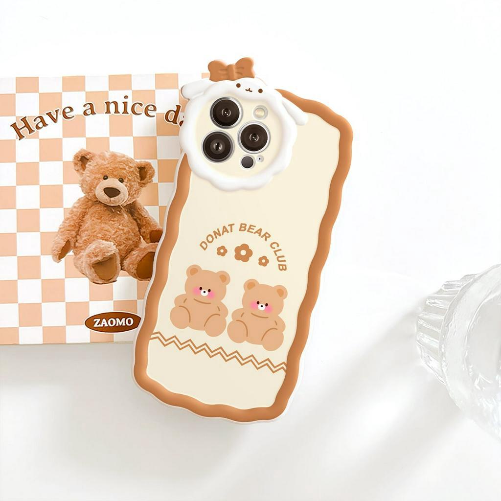 Ốp lưng iphone nơ lượn sóng Donat Bear 6/6plus/6s/6splus/7/7plus/8/8plus/x/xs/11/12/13/14/pro/max/promax/plus/shin/case