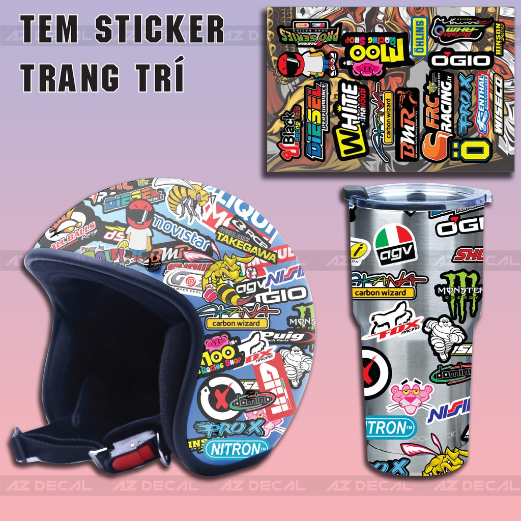 [Single Sticker] Sticker Dán Trang Trí Xe, Mũ Bảo Hiểm, LapTop | Chủ Đề Racyng 03 Kích Thước A4