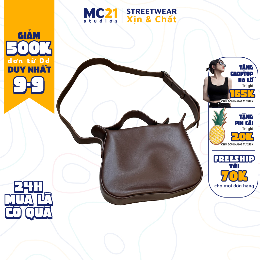 Túi đeo chéo MINION CLOTHING phong cách Ulzzang Streetwear Hàn Quốc chất da PU dày dặn mềm mịn T3005