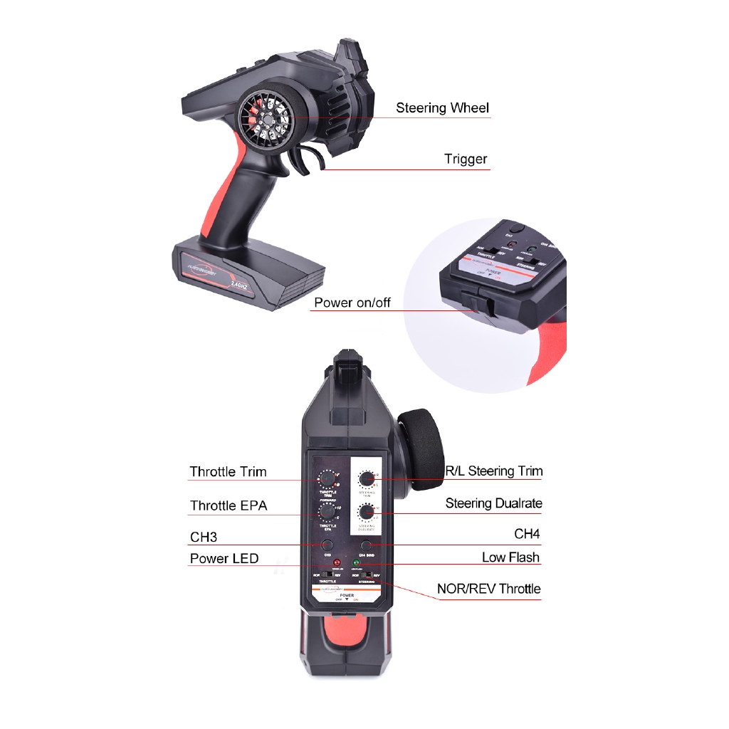 Austar Bộ Thu Phát Tín Hiệu Điều Khiển Từ Xa ax6s 2.4g 4ch Cho Xe Hơi rc