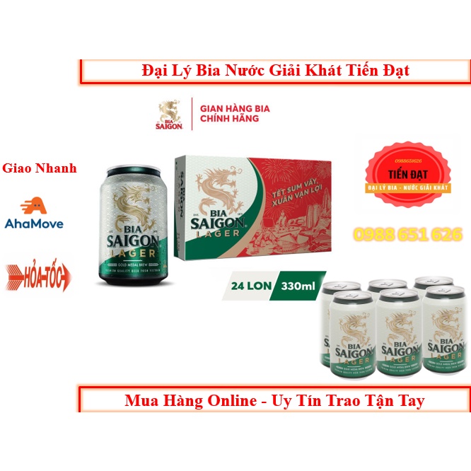 Thùng 24 Lon Bia Sài Gòn Lager 330ML [ 24 Lon X 330ML]