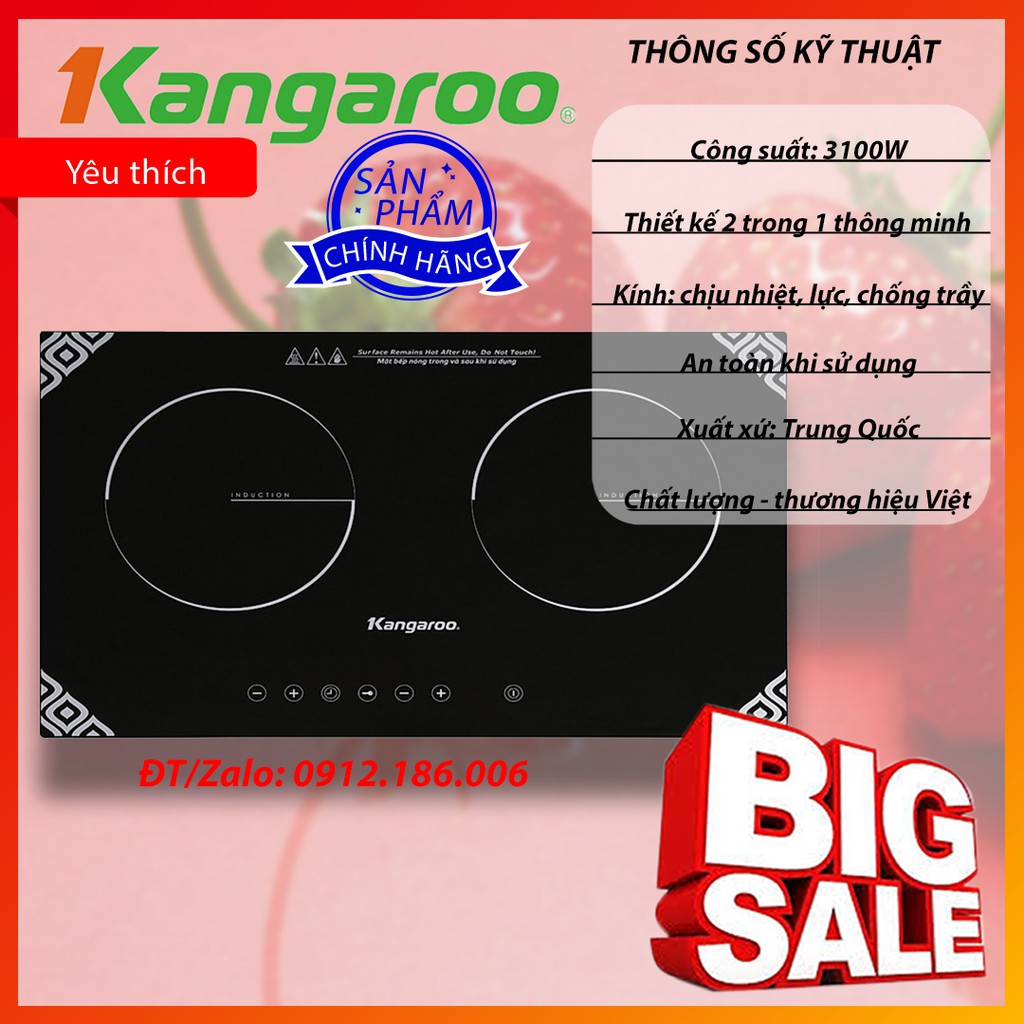 Bếp Điện Từ Đôi Kangaroo KG498N - Hàng chính hãng