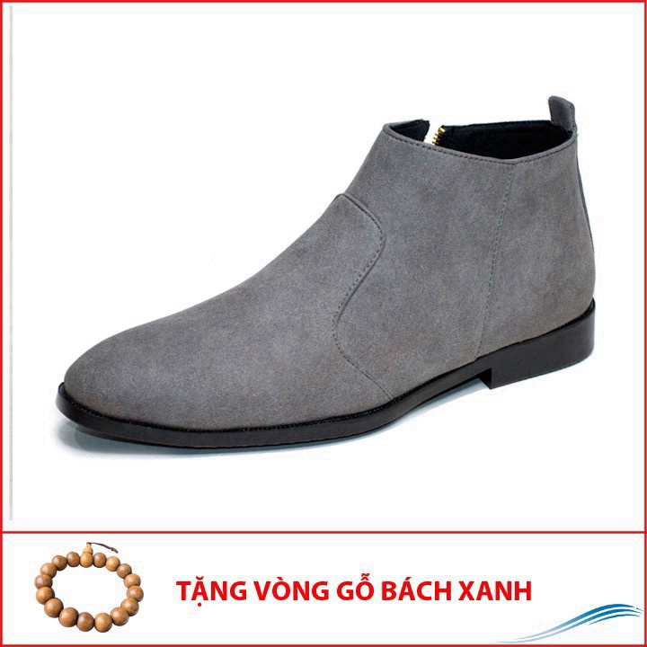 Giày Cao Cổ Nam AROTI Dáng Chealsea Boot Chất Đẹp Cao Cấp,Đế Khâu Siêu Bền, Tăng Chiều Cao 3cm Đủ size CB521-BUX(GB