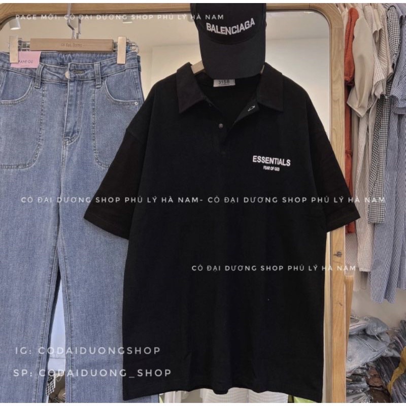 [ Rẻ vô địch ] Áo thun có cổ , áo polo dáng rộng chất cotton - Ess