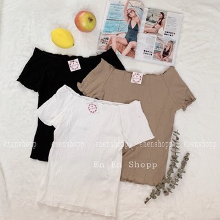 [ẢNH THẬT] Áo thun tăm body trễ vai (A196)