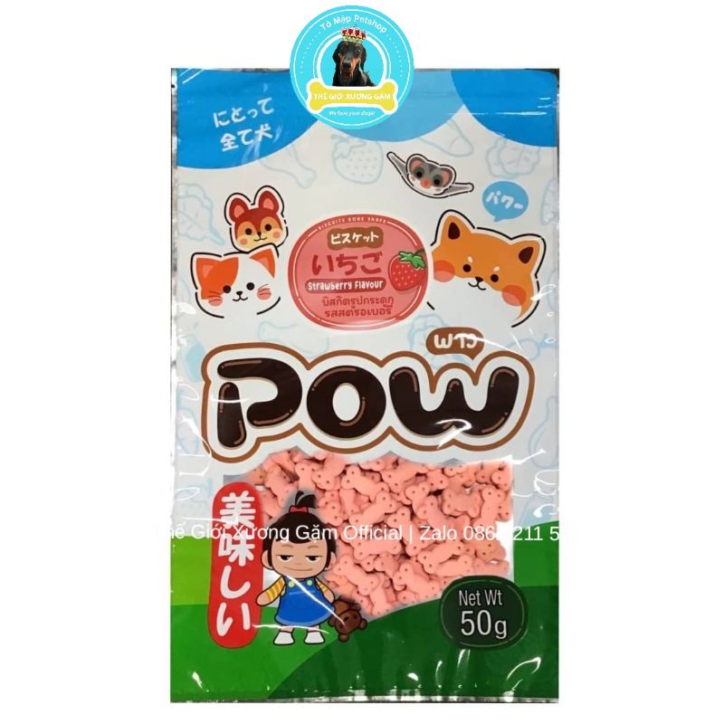 POW BISCUIT BÁNH QUY SỮA ĐỦ VỊ CHO CÚN 50GR