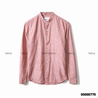 [HẾN STORE MENSWEAR] Sơ mi cổ trụ linen(đũi) Heboz 4M chất đũi lanh thoáng mát, kiểu dáng lịch sự - 000000775