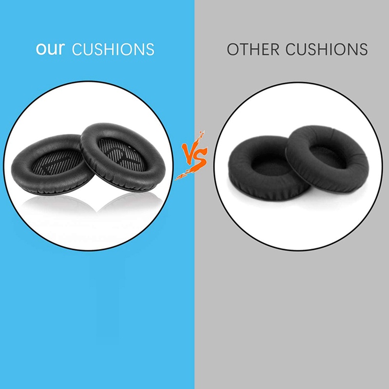 1 cặp miếng đệm tai thay thế chuyên nghiệp cho da Protein mềm QuietComfort QC2 QC15 AE2 QC25 ( Đen