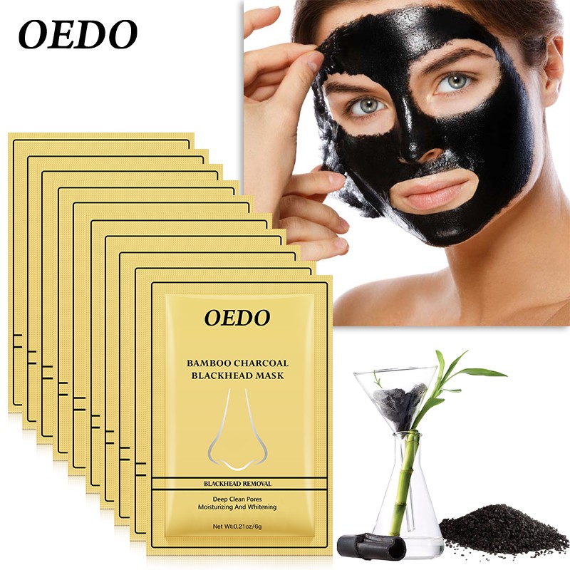Bộ 10 mặt nạ lột mụn đầu đen OEDO màu đen giúp chăm sóc da làm sạch sâu lỗ chân lông