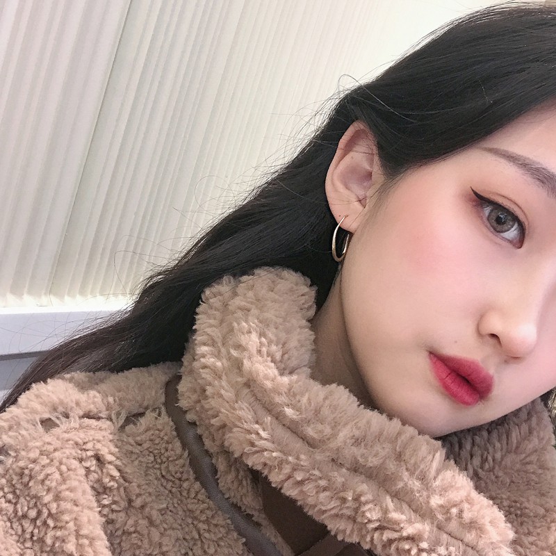 Khuyên Tai Kim Loại Hình Oval Đơn Giản A732