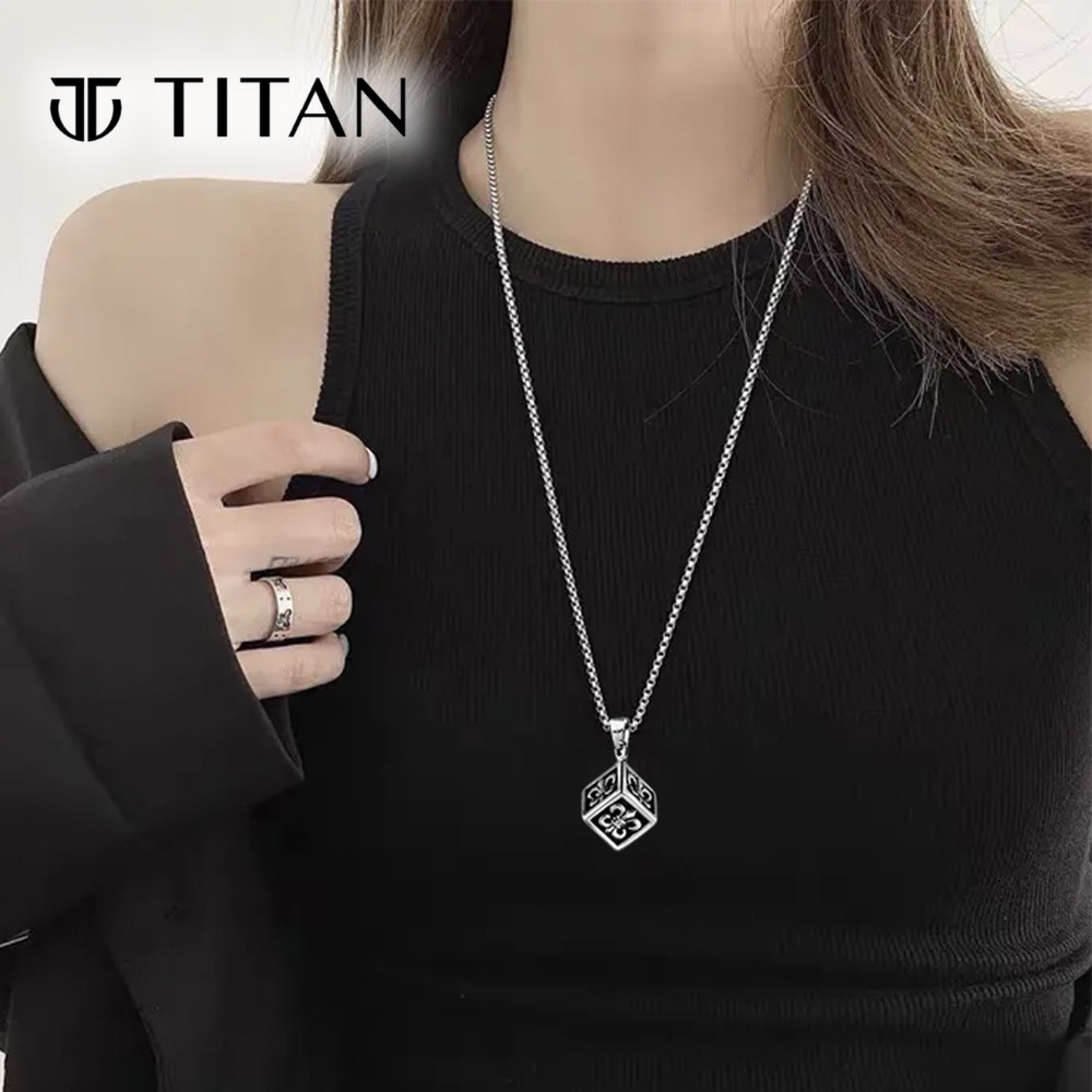 Dây Chuyền Nam Nữ CH, Vòng Cổ Chrome Hearts Bông Hoa Iris Màu Đẹp Như Bạc 925 Cube Dice Dạng Khối Vuông TITAN SHOP