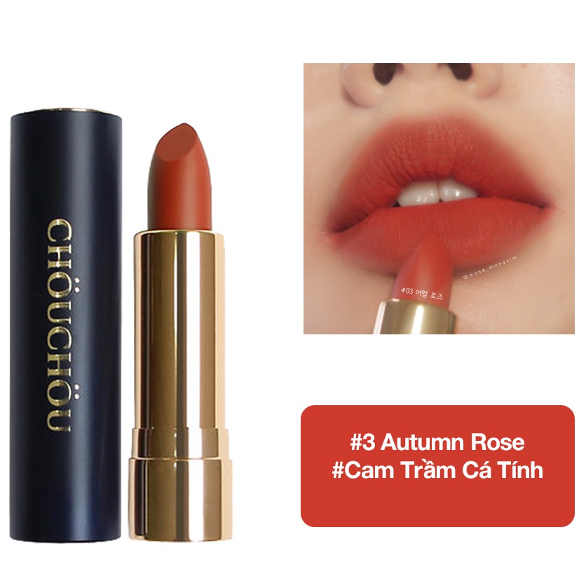 Son Thỏi Lì Chou Chou Dòng Son Mạ Vàng Premium Matte 14k Gold Edition 3,5 gram | BigBuy360 - bigbuy360.vn