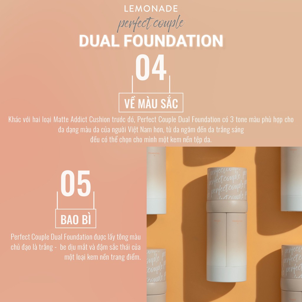 Kem Nền Lemonade Kết Hợp 2 Trong 1 30g Perfect Couple Dual Foundation Trúc Cosmetics | BigBuy360 - bigbuy360.vn