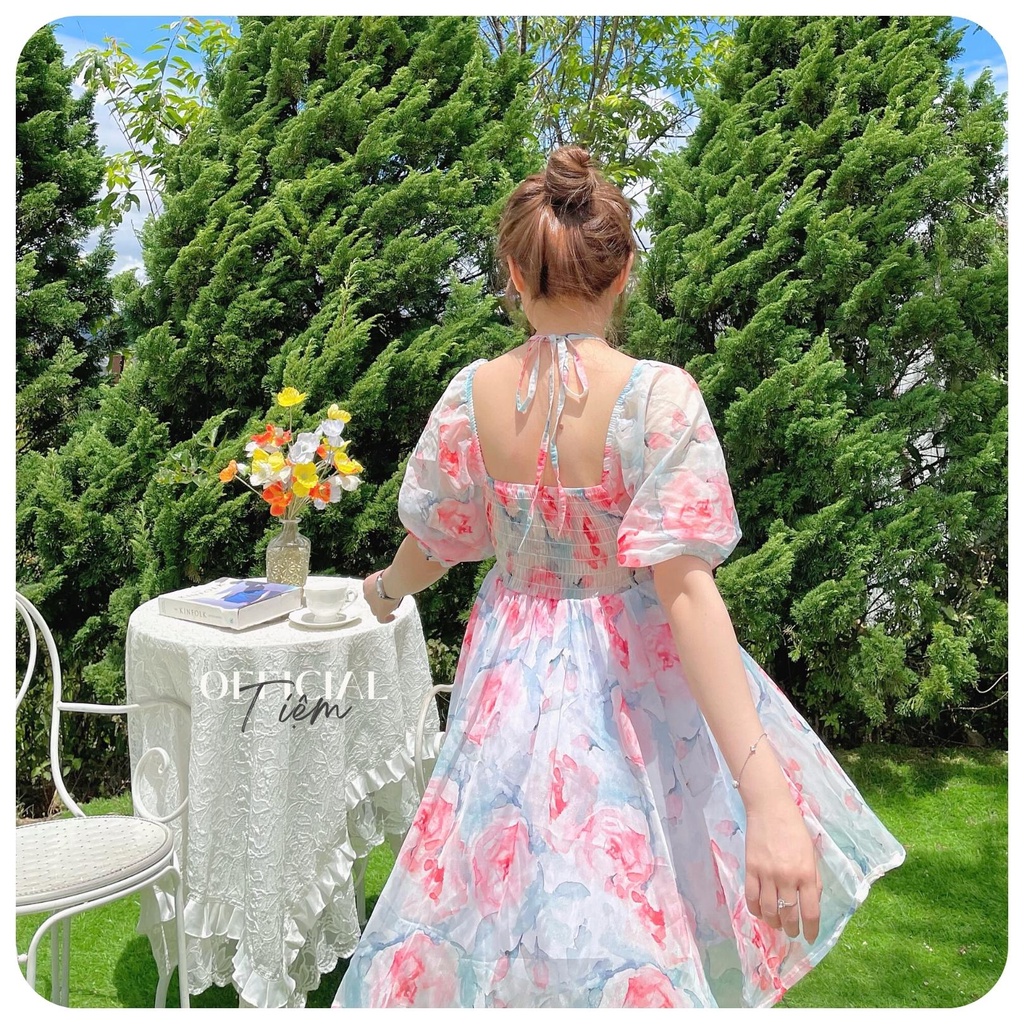 [Hàng mới về] Đầm babydoll hoa tay phồng siêu xinh đi biển/ đi dạo - Bloomy Dress - Tiệm Official | BigBuy360 - bigbuy360.vn