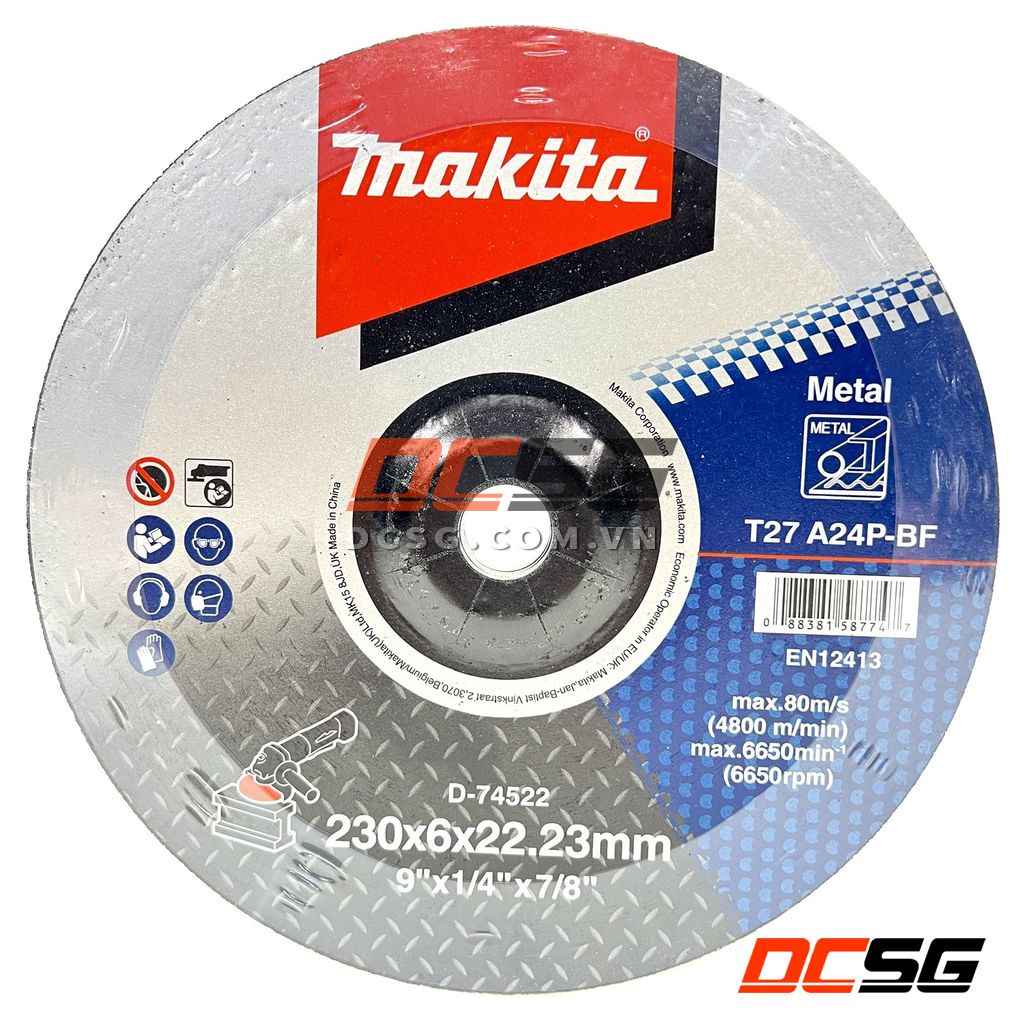 Đá mài kim loại 230x6.0x22.23mm T27 A24P-BF Makita D-74522| DCSG
