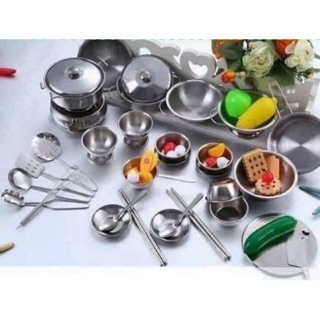 Bộ đồ chơi nấu ăn inox 25 chi tiết