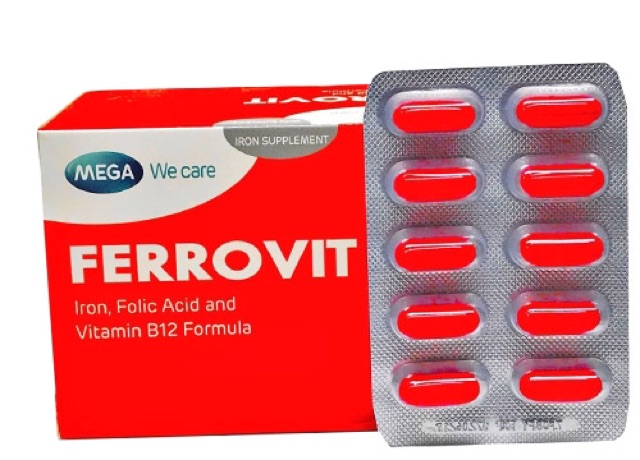 [Hộp 50 viên]  FERROVIT - Viên uống bổ sung sắt và vitamin cho phu nữ có thai và trẻ em thiếu máu