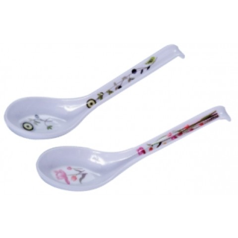 Muỗng 16.5cm melamine phíp cao cấp đen, trắng  muỗng súp canh Spoon soup F-NO17