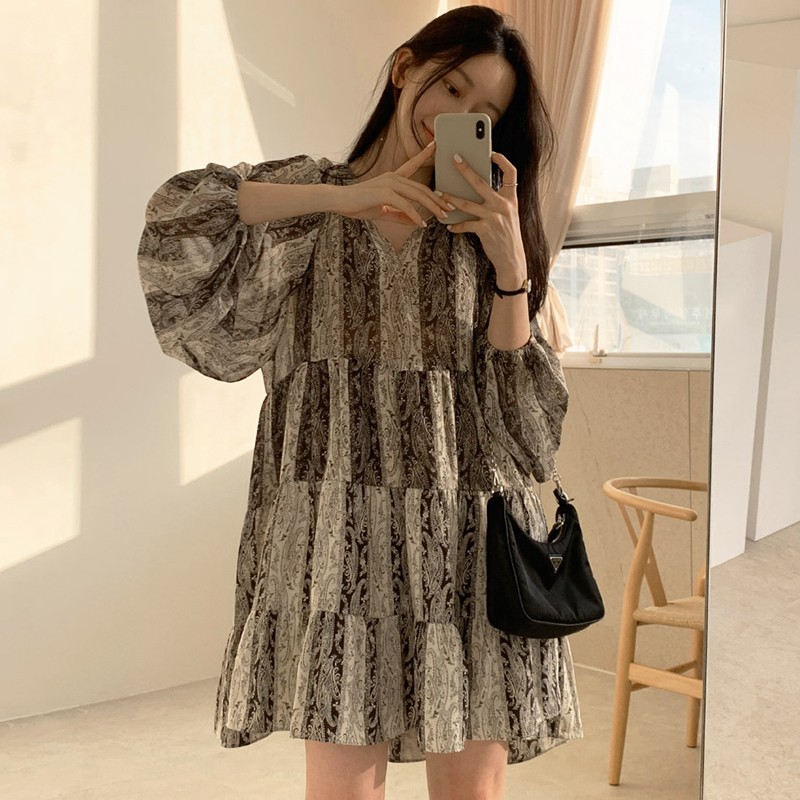 Đầm Babydoll Họa Tiết Sang Chất Bao Đẹp M181 | BigBuy360 - bigbuy360.vn