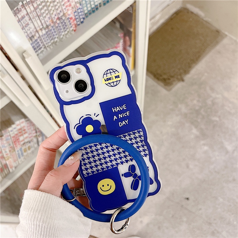 Ốp lưng iphone Ốp Điện Thoại Silicon Màu Xanh Dương Họa Tiết Sóng Biển Lớn Cho iPhone 12 / 13Pro 11 x 14pro / 6 / 7 / 8 / PLUS / PROAMX-14 Dinuo case