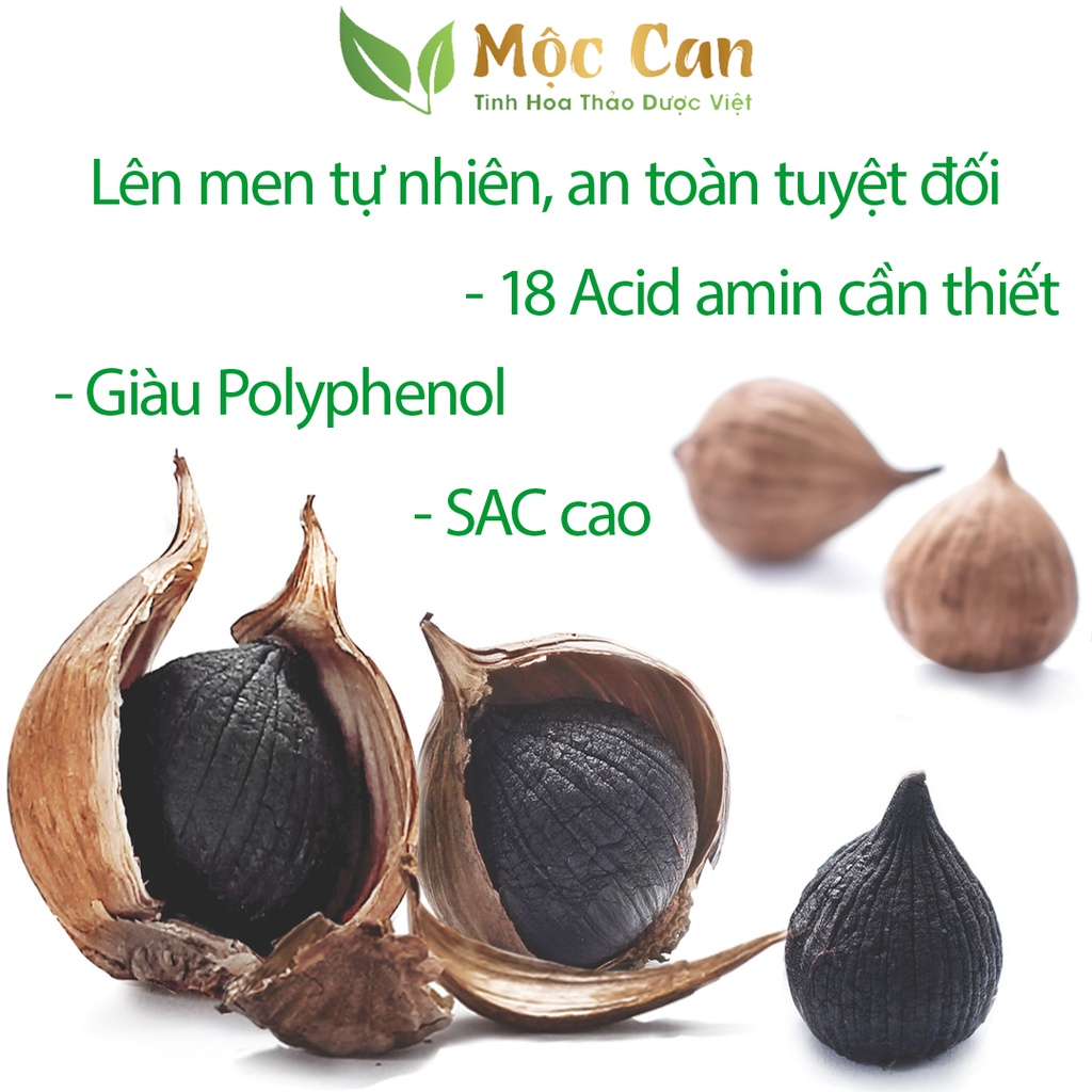 Tỏi đen cô đơn lên men tự nhiên Mộc Can tốt cho sức khỏe, tim mạch, cải thiện đầy bụng, ăn không tiêu tỏi đen hộp 250g