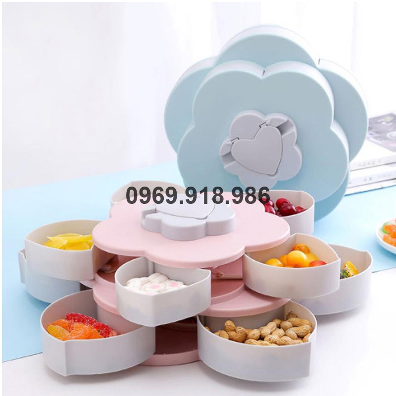 🎈 Hộp Đựng Bánh Kẹo Mứt Tết Xoay Tròn Nở Hoa 5 Cánh 2 Tầng Đẹp Cao Cấp Giá Gốc Sỉ Rẻ 💙 Tổng Kho Gia Dụng Sài Gòn 💙