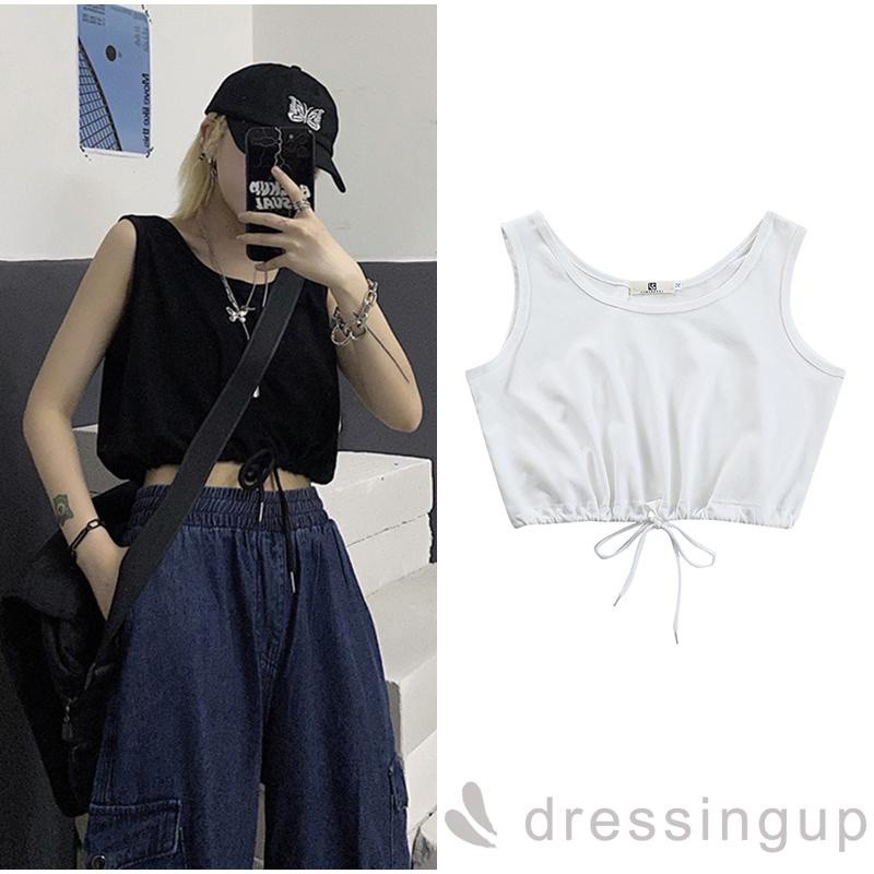 Áo Thun Sát Nách Cổ Tròn Màu Sắc Retro Thời Trang Mùa Hè Cho Nữ