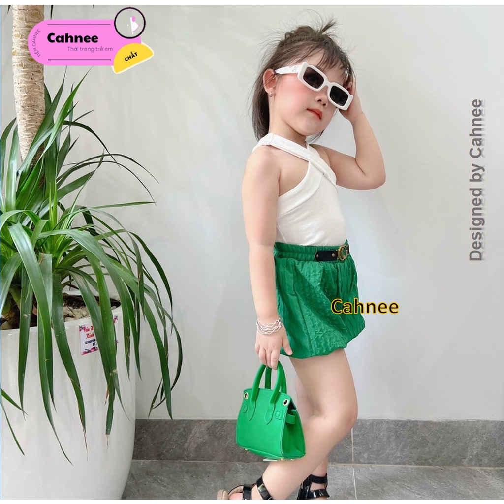 Áo Bé Gái - Vải Zip Co Dãn Cực Tốt - Áo Thun Bé Gái - Áo 2 Dây Đan Chéo Cho Bé Gái