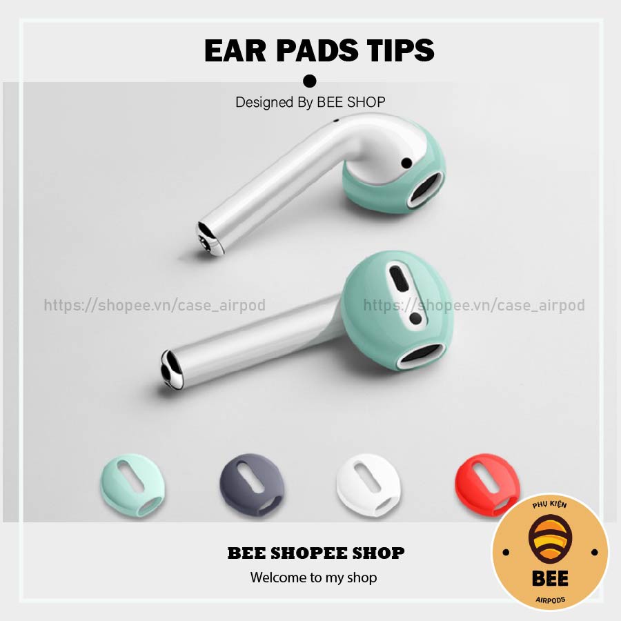 2 Nút Cao Su Silicon Siêu Mỏng Bọc Tai Nghe Apple Airpods 1 2 Chống Va Đập , Trầy Xước - BEE SHOP