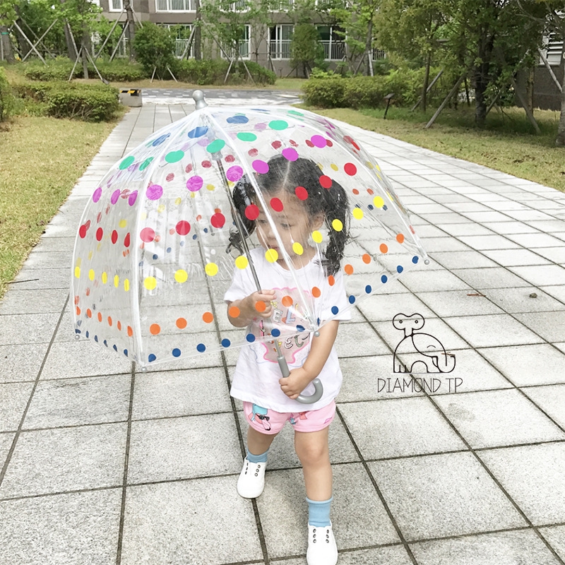 Dù che mưa trong suốt chống gió thiết kế đáng yêu cho trẻ em