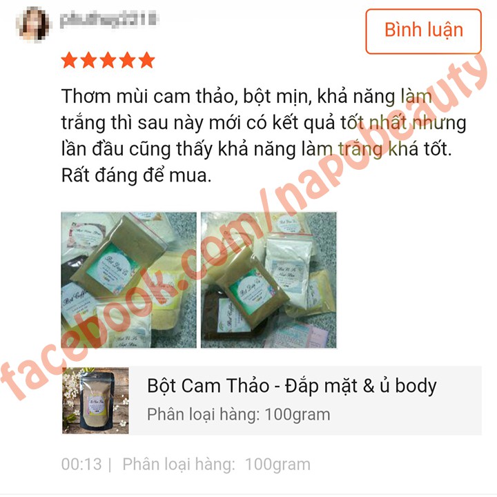 Bột Cam Thảo Handmade - Trắng Da, Giảm Mụn