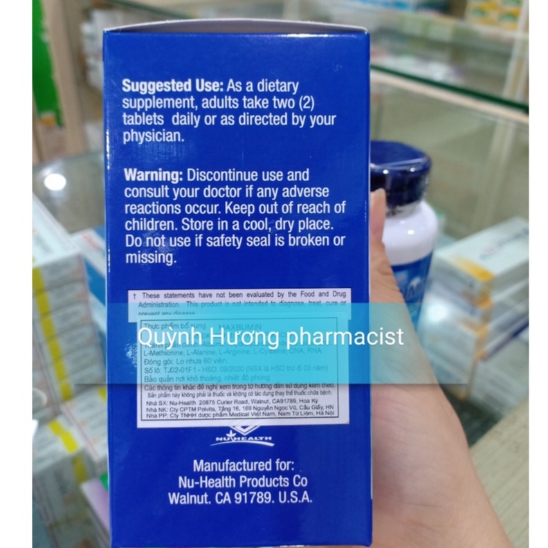 Viên uống MAX BUMIN 60 Viên giúp tăng cường sức khỏe