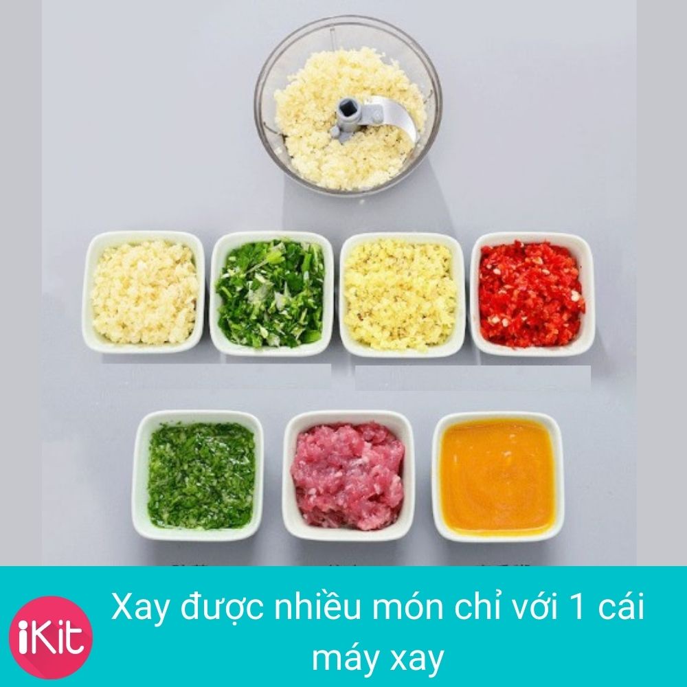 Máy xay tỏi ớt Hàn quốc Kitchen Food, Máy xay tỏi ớt bằng dây cót.