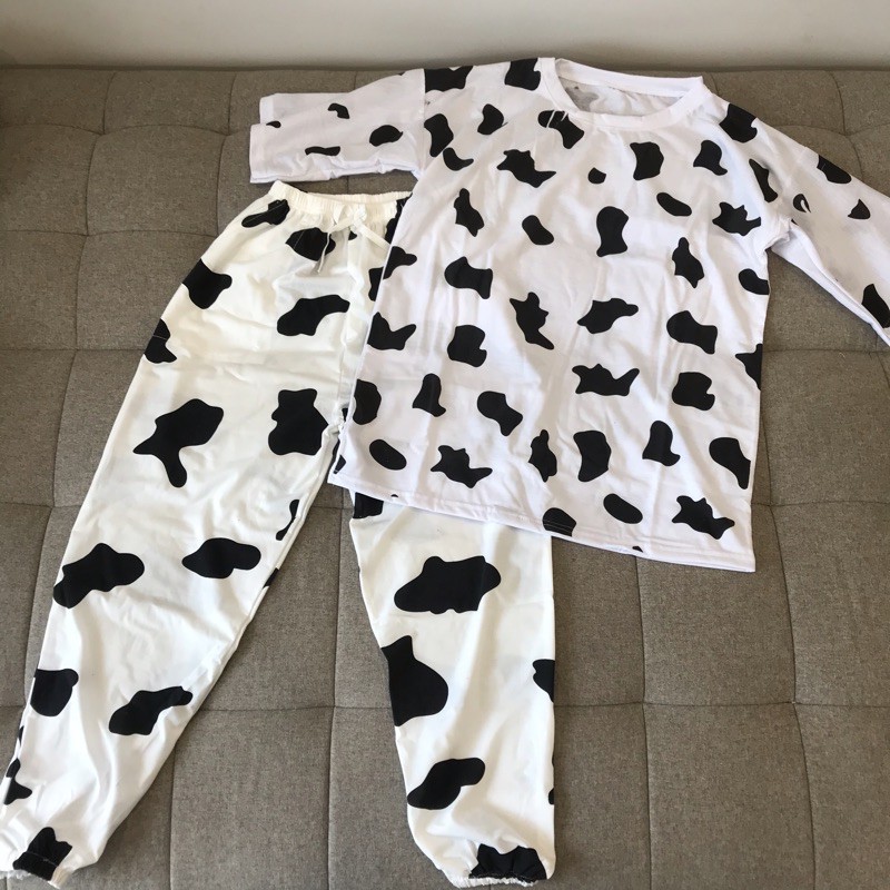 Quần Jogger Quần Bo Ống Loang Bò Sữa Unisex Dáng Rộng Ullzang