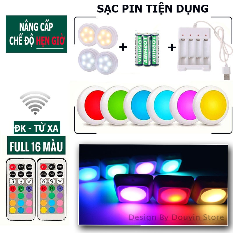 Đèn LED Dán tường Trang trí Phòng ngủ 1W,2W, ĐÈN LED Decor nhà cửa  Điều khiển từ xa CÓ HẸN GIỜ TẮT