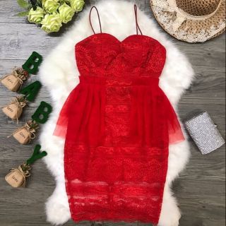Đầm body ren phối lưới