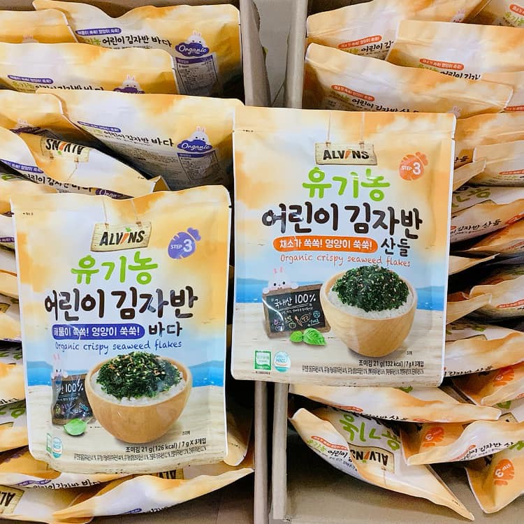 Rong biển RẮC CƠM Alvins, rong biển vụn trộn cơm hữu cơ tách muối cho bé