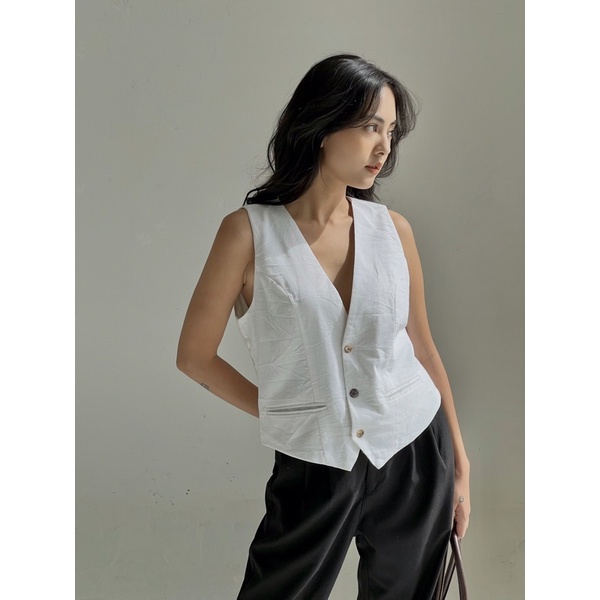 AMEGON Áo gile linen 2 lớp THE VEST
