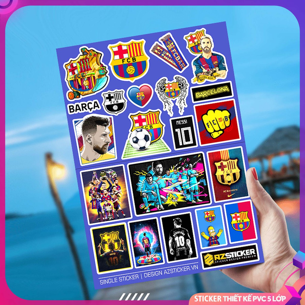 [Sticker Single] Hình Dán FC Barcelona | Dán Nón Bảo Hiêm, Điện Thoại, Laptop, Bình Nước...PVC Chống Nước, ....