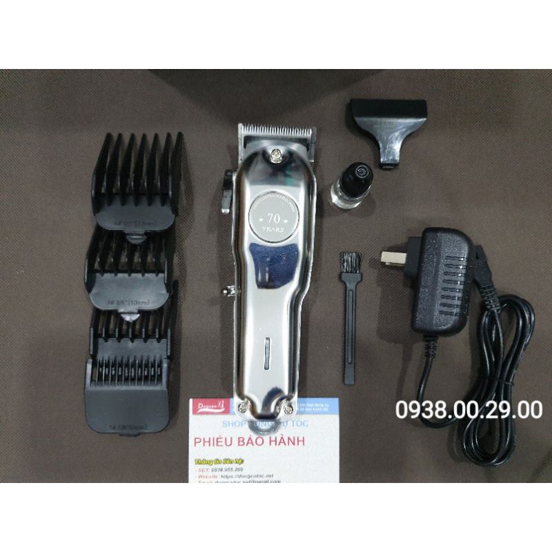 Tông Đơ Cắt Tóc Barber 1988 Phiên Bản 70 Years Công Suất 8W Full Thép Tặng Lược Andis Trắng.(Ảnh thật)