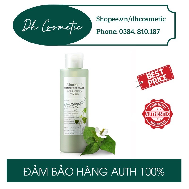 NƯỚC HOA HỒNG MAMONDE PORE CLEAN TONER 200ml Chiết xuất từ rau diếp cá, dành cho da dầu, thu nhỏ lỗ chân lông