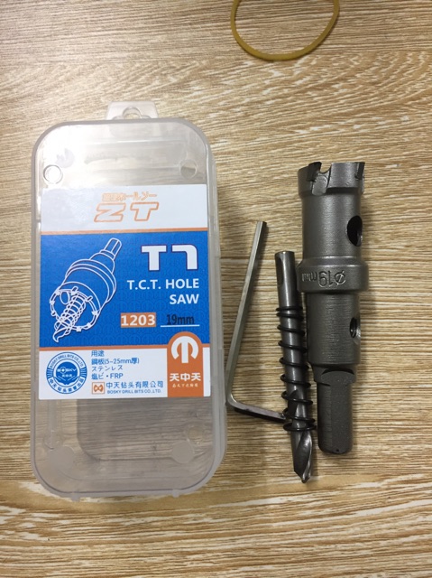 Mũi khoét inox khoan sắt gỗ lỗ tròn cao cấp đầu hợp kim 16mm -34mm