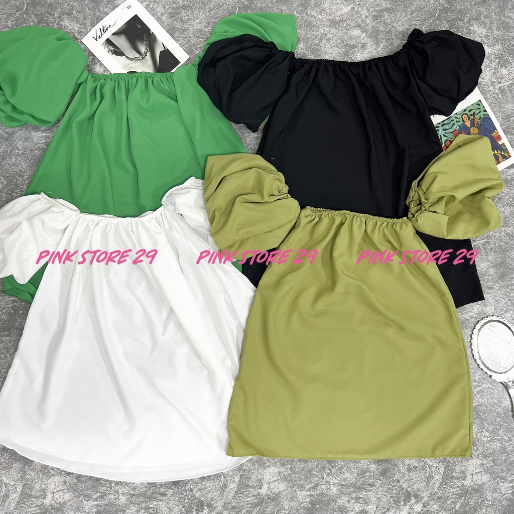 Áo Kiểu Trễ Vai Babydoll Tay Phồng Cúp Ngực Ra Dáng Tiểu Thư Xinh Xắn A5293 | BigBuy360 - bigbuy360.vn